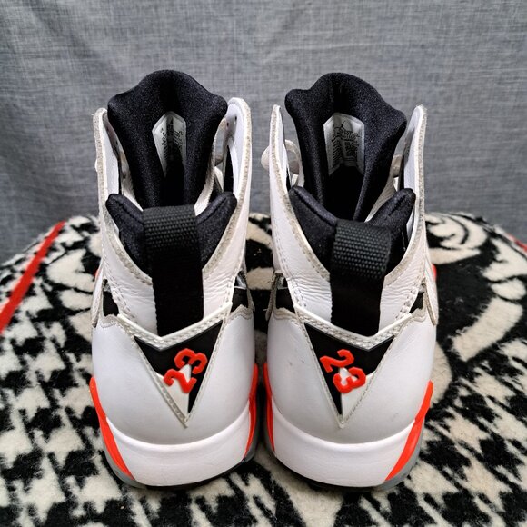 %Size 8 Nike Air Jordan 7 Retro White Infrared Men\'s Sneakers AJ4 main image 6